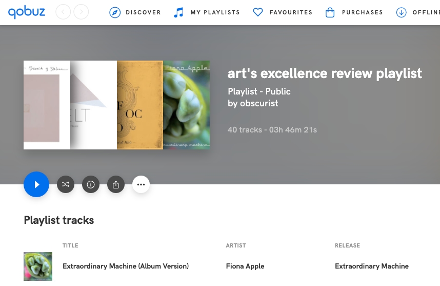 art’s excellence review playlists
